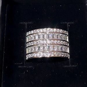 Channel Set CZ Half Eternity Band